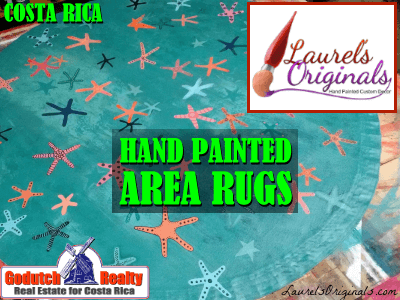 Awesome Costa Rican hand painted area rugs by Laurel