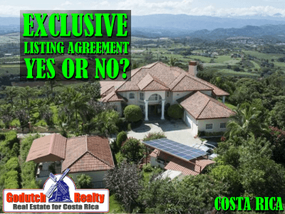 Will property in Costa Rica sell faster on an exclusive listing agreement?