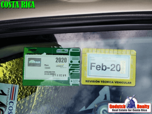 Riteve sticker on car windshield