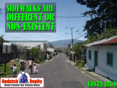 Sidewalks in Costa Rica are different
